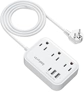 European Travel Plug Adapter with USB C, US to Europe Plug Adapter with 3 AC Outlets 3 USB Ports,...