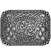 TYWestyles Western Buckles for Women - 1 1/2 Antique Silver Engraved Floral Stylish Heavy-Duty Vi...