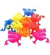 Labriciyon 10 Pcs Multicolor ABS Jumping Frog, Frog Action Colorful Bounce Fidget, Creative Stres...