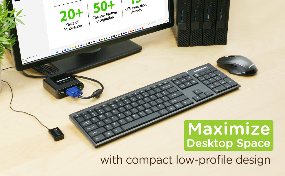 Maximize Desktop Space with a compact low profile design