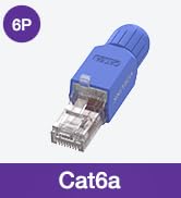 VCELINK Cat6A Tool-Free RJ45 Connector 6-Pack, Gold-Plated, UTP 23-26AWG
