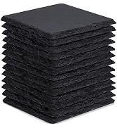 13 Pieces Slate Drink Coasters, GOH DODD 4 Inch Black Coasters Stone Coaster Set, Laser Engraving...
