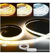 iNextStation 6.56FT/2M CCT COB LED Strip Light, 608LEDs LED Light Strips Dimmable 2700K-6500K, Cu...