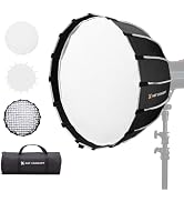 K&F CONCEPT 47“/120cm Softbox Parabolic Hexadecagon Compatible with Bowens Mount, with Honeycomb ...