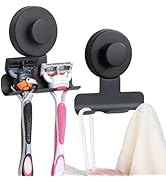 Supopular Suction Cup Razor and Shaver Holder for Shower, Heavy-Duty Stainless Steel No-Drill Bat...