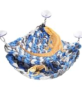 kathson Bearded Dragon Hammock Soft Double-Layered Reptile Hammocks Swing Hanging Bed with Suctio...
