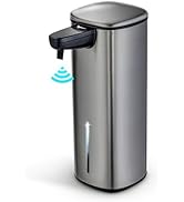 Home Zone Living Automatic Liquid Hand Soap Dispenser with Stainless Steel Cover, Adjustable Outp...