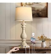 luxeflow 29" Tall Farmhouse Table Lamps for Living Room,3 Way Touch Lamp Bedside Lamps for Bedroo...