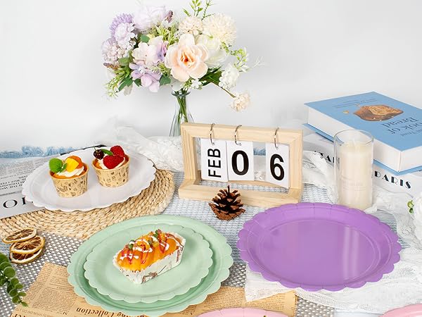 7 9 inch dessert dinner disposable paper plates red yellow green white black pink blue