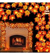 Timer - 5 Pack Fall Decor Fall Garland Lights Total 100LED 50Ft Enlarged Maples Leaf Garland Stri...