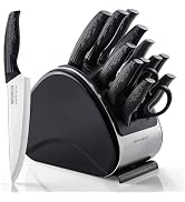 RAXCO Knife Set, 12-Piece Stainless Steel Kitchen Knives with Scissors, Black