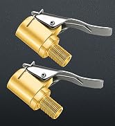 2 Pcs Brass Locking Tire Air Chuck, Tire Inflator Hose Adapter for Twist On Connection Convert to...