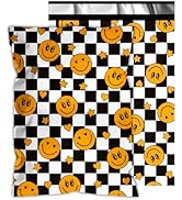 Vapulcio Poly Mailers 10x13 Inch 100 Pcs - Smiles Checkerboard Printed Shipping Bags, 2.4mil Thic...