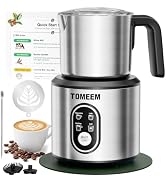 TOMEEM Milk Frother with Dark Green Mat