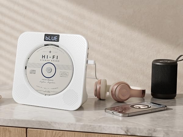 MEGATEK CP28BR Portable Desktop CD Player with Bluetooth Receiver and Transmitter