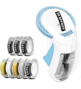 EazeID Embossing Label Maker with 8PK Color Tapes, Embossed Label Maker Vintage, Retro Embosser M...