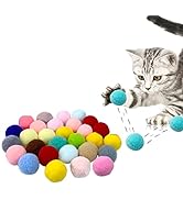 Andiker Cat Sparkle Balls, 1.5 Inches 20pcs Colorful Tinsel Cat Glitter Balls Chew and Chase Cat ...