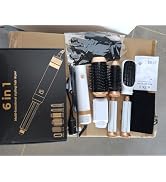 Blow Dryer Brush Set of 6, Air Curling Iron 3 Temperature Negative Ionic Hair Dryer Brush, Hot Ai...