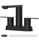 BWE Matte Black Bathroom Faucets, 4 Inch Centerset Faucet for Bathroom Sink 2 or 3 Hole Basin, 2-...