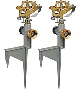 LIULO TOOL 2 Pack Zinc Alloy Impact Sprinklers for Yard, Stainless Steel Pulsating Water Sprinkle...