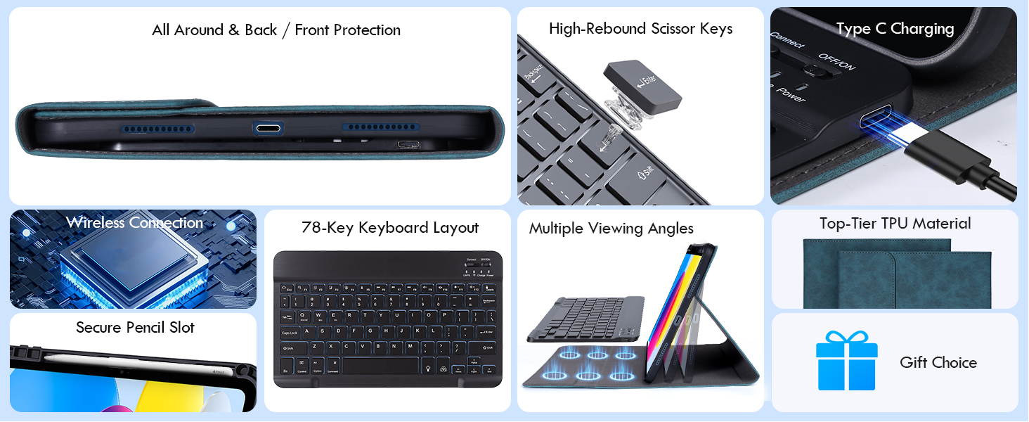 ipad a 16 case with keyboard