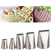 RoseFlower 5 PCS Half Row Braided Flower Piping Tips Set - Stainless Steel Piping Nozzles Kit for...