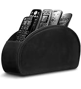 Leather Remote Control Holder with 5 Compartments TV Remote Caddy Storage Box/Tray,Desktop Organi...