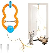 ALL FOR PAWS Interactive Cat Toy for Indoor Cats, Automatic Door Hanging Toy with Moving Feather,...