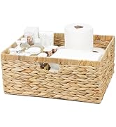 Jumbo Wicker Basket, Rectangular Wicker Baskets for Storage, Water Hyacinth Extra Large Storage B...