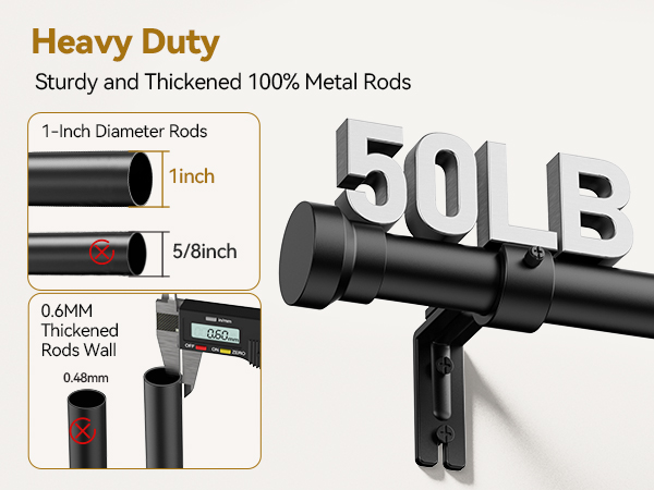 yafex heavy duty curtain rods for living room and bedroom windows
