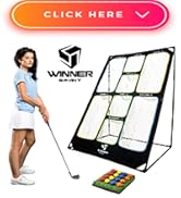 WINNER SPIRIT Play 707 Golf Chipping Game Net with Rough Mat, 16 Foam Golf Balls, Scorecard, Carr...
