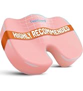 TushGuard Seat Cushion for Office Chair, Memory Foam Chair Cushion, Pink | Office Chair Cushion f...