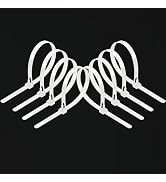 Reusable Zip Ties 6 Inch 100pcs White Zip Ties Heavy Duty Outdoor 50lb Small Cable Ties, Releasab...