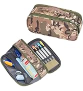 ECHSRT Tactical Pencil Case for Boy, Extra Large Capacity Camo Pencil Pouch for Men Adults, 3 Com...