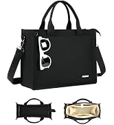 Aosbos Large Canvas Tote Bag for Women With Zipper,Laptop Compartments-Large Everyday Purse With ...