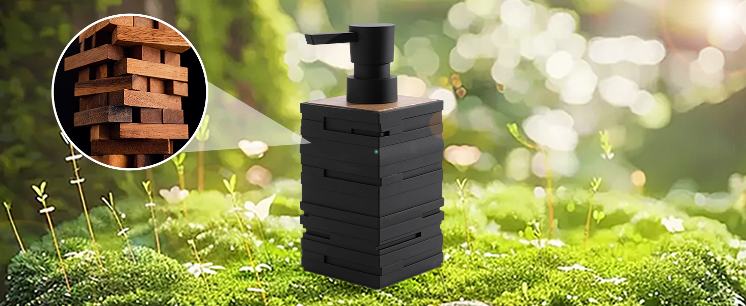teak wood soap dispenser