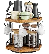 KLM 2 Tier Coffee Bar Organizer Countertop Station Shelf for Home Office, Multi-Functional Coffee...