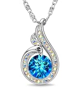 Kate Lynn Rise From the Ashes Phoenix Necklaces for Women, White Gold Plated Crystal Jewelry, Bir...