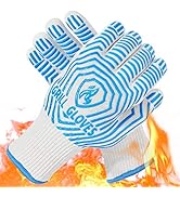 QUWIN BBQ Gloves, Oven Gloves 1472? Extreme Heat Resistant, Grilling Gloves Silicone Non-Slip Ove...