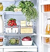 fridge showing organizational bins