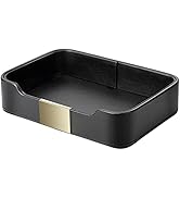 SANZIE Luxury Leather Tray Organizer Valet Tray Key Tray for Entryway Table Desktop Storage Catch...