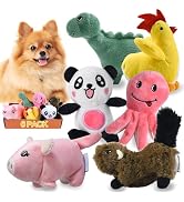 LEGEND SANDY Squeaky Plush Dog Toy 6 Pack for Puppy, Small Stuffed Puppy Chew Dog Toys Bulk with ...