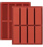 JOERSH 2pcs Chocolate Bar Mold/Granola Bar Pan, Rectangle Silicone Candy Molds for Baking Energy ...