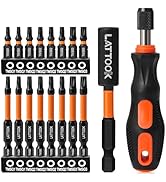 Double Square 8 Point Star Bit Set with Quick Change Bit Driver, LATTOOK 17PCS 8 Point Star Bits ...
