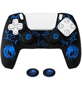 HLRAO PS5 Controller Silicone Cover with Laser-Engraved Dragon Design - Non-Slip Grip Skin + 2 Dr...