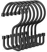 Goowin Shower Curtain Hooks, Shower Curtain Rings, Durable Rust Proof Black Shower Curtain Hooks,...