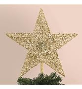 Christmas Tree Topper, hogardeck Gold 5-Pointed Star Tree Topper for Christmas Decor, Tree Topper...