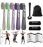 WHATAFIT Resistance Bands,Pull Up Assist Bands Set with Handles, Exercise & Workout Bands with Do...