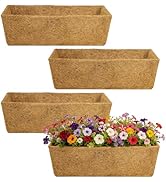 24in Tapered Coco Liners for Window Planter Box - 4 Pack 100% Natural Coconut Coir Fiber Liner Re...