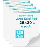 HCTBN Sticky Easel Pad 25 in x 30 in (4 Pads) - Anchor Chart Paper, Chart Paper for Teachers, Fli...